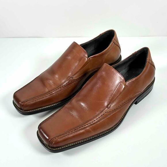Stacy Adams Men\'s Templin Bike Toe Loafers in Cognac Leather - 12M EU46 main image 5